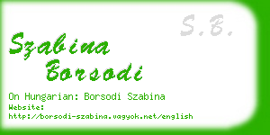 szabina borsodi business card